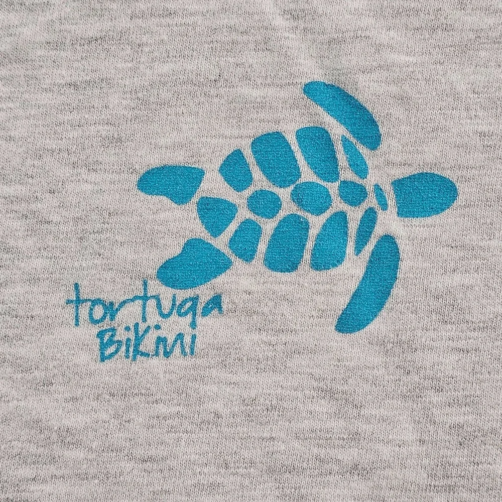 Tortuga Bikini Sea Turtle Blue Logo Gray Short Sleeve T-Shirt Men's L